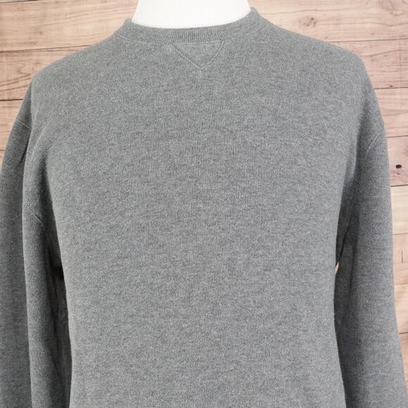 Faconnable Sweatshirt Mens Large Gray Crewneck Cotton Pullover Embroidered Logo - Picture 1 of 9